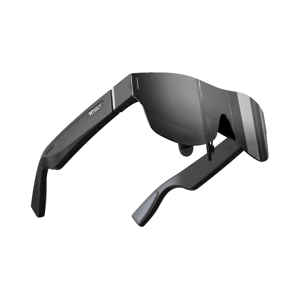 TQSKY T1 AR Glasses C-Port Direct Connection, Smart Glasses with 150'' 1080P HD Screen, up to 600D Myopia Adjustment, for Large-Screen Entertainment, Home Theater, Travel, Outdoor Camping