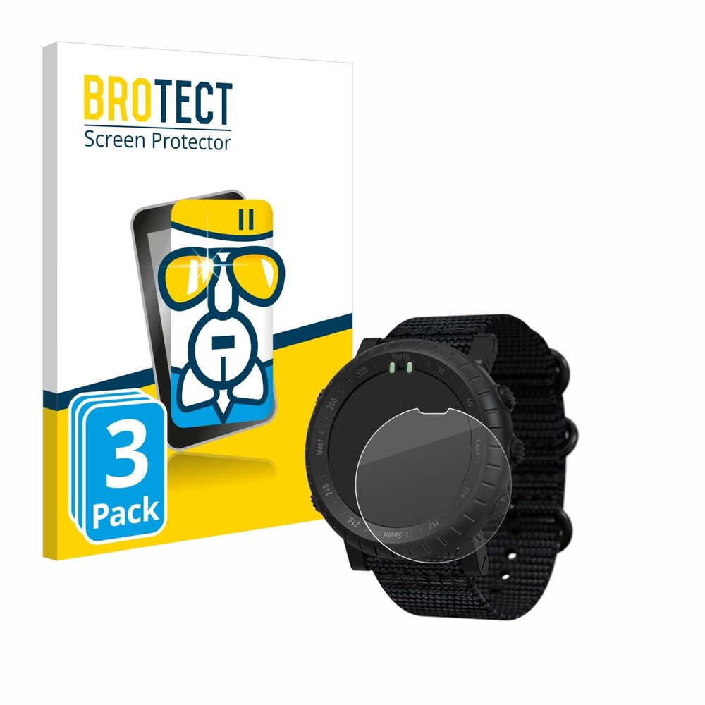 brotect Glass Screen Protector Film Compatible with Suunto Core Alpha (3 Pack) - Glass-Foil 9H Protection [Scratch Resistant, High Clarity]