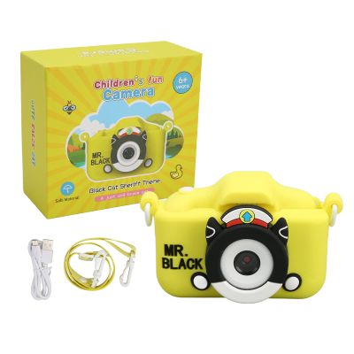 TITA-DONG Cute Kids Camera, 2in Screen Front Rear Lens Video Recording, Rich Filters Frames Toddler Camera for Kids Ages 3 to 10, Best Christmas Birthday Festival Gift for Kids (Yellow)