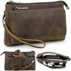 CataPurus Electronic Organizer Zipper Bag Tech Kit, Top Grain Leather Handmade, Portable Compact Travel Apple Accessories Storage Pouch Fits Phone, USB Cables, Power Banks, Chargers, Hard Drive view 1