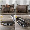 CataPurus Electronic Organizer Zipper Bag Tech Kit, Top Grain Leather Handmade, Portable Compact Travel Apple Accessories Storage Pouch Fits Phone, USB Cables, Power Banks, Chargers, Hard Drive view 2
