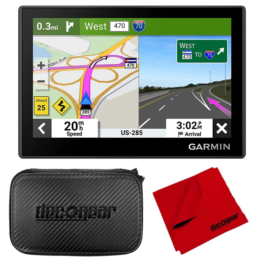 Garmin 010-02858-00 Drive 53 GPS Navigator with Touchscreen Bunndle with Deco Gear Hard EVA Case with Zipper for Tablets and GPS - 7 Inch + 6 x 6 inch Microfiber Cleaning Cloth