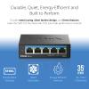 D-Link 5-Port 2.5GB Unmanaged Gaming Switch with 5 x 2.5G - Multi-Gig, Network, Fanless, Plug & Play (DMS-105),Black view 4