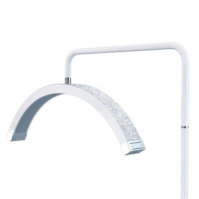 Atlas View Bling Half Moon Lash Light | Dimmable LED Diamond Esthetician Light for Eyelash Techs - LED Floor Lash Lamp with Adjustable Height, Touch Control & Stable Base | Warm & Cool Tones | White