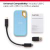 SanDisk 2TB Extreme Portable SSD - Up to 1050MB/s, USB-C, USB 3.2 Gen 2, IP65 Water and dust Resistance, Updated Firmware, Sky Blue - External Solid State Drive - SDSSDE61-2T00-G25B view 4