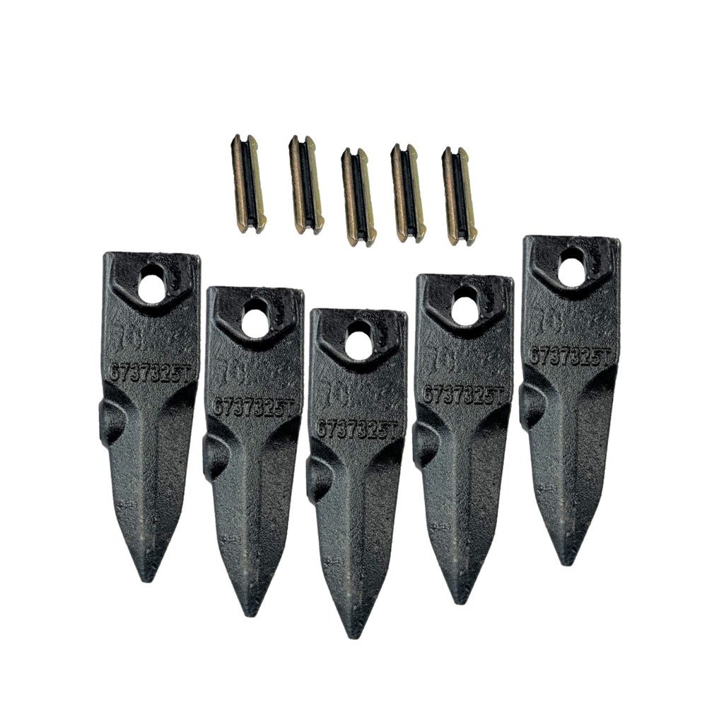 Teeth X156XTL 6737325T 5pk, Tiger Rock Bucket Digging Teeth X156TL w Roll Pins P156 for X156 Style Tooth (Teeth X156XTL 6737325T 5pk)