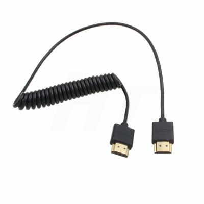 HangTon HDMI 8K 4K 60fps Cable Coiled 50cm for Sony A9 Canon C500 Panasonic GH5 Nikon Camera Atomos Ninja V SmallHD Blackmagic Monitor Type A HDMI 2.1 Thin Flexible