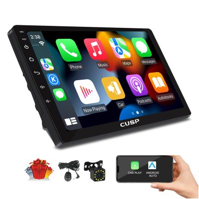 2025 New CUSP 10.1 Inch Android Car Stereo Radio Universal Double Din Wireless Apple Carplay & Android Auto 8 Core 8G+128G in-Dash Kit GPS with FM/AM Bluetooth Multimedia Player Head Unit