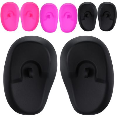 4 Pairs Silicone Ear Covers Waterproof Hairdressing Hair Dye Earmuffs Salon Styling Tool DIY Shop and Home Personal Use Protection Perm Highlight Anti-Dyed Protectors Heat Water Resistance