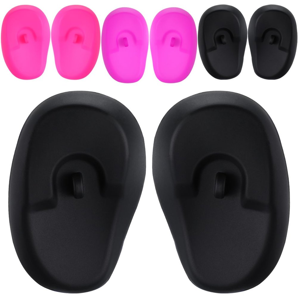 4 Pairs Silicone Ear Covers Waterproof Hairdressing Hair Dye Earmuffs Salon Styling Tool DIY Shop and Home Personal Use Protection Perm Highlight Anti-Dyed Protectors Heat Water Resistance