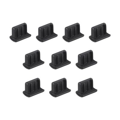 Rebower Mini USB Anti Dust Plug Port Dust Silicone Covers Caps Stoppers, [for MP3, Digital Camera, Mobile Hard Disk] - Black/10pcs
