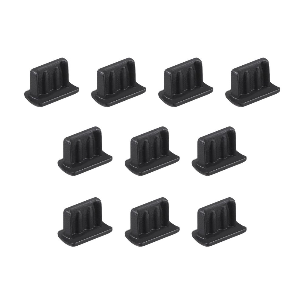 Rebower Mini USB Anti Dust Plug Port Dust Silicone Covers Caps Stoppers, [for MP3, Digital Camera, Mobile Hard Disk] - Black/10pcs