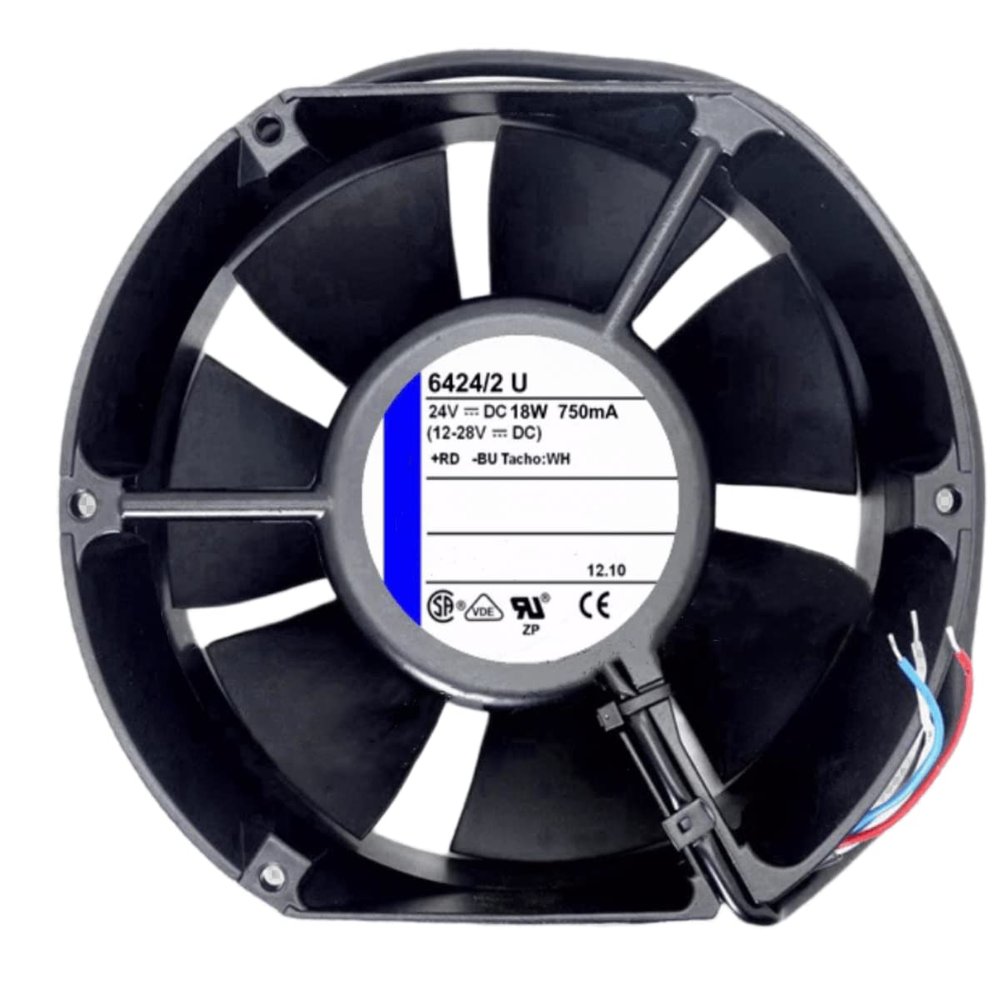 24V 6424/2U 750mA 18W 17251 Cooling Fan 3-Wire