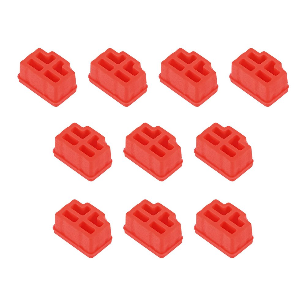 Rebower RJ45 Anti Dust Plug Port Dust Silicone Covers Caps Stoppers, [for Ethernet] - Red/20pcs