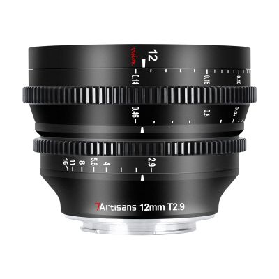 7artisans 12mm T2.9 Large Aperture APS-C Ultra Wide Angle Cine Lens Compatible for M43 Mount Camera, Manual Fixed Focus Low Distortion Cinema