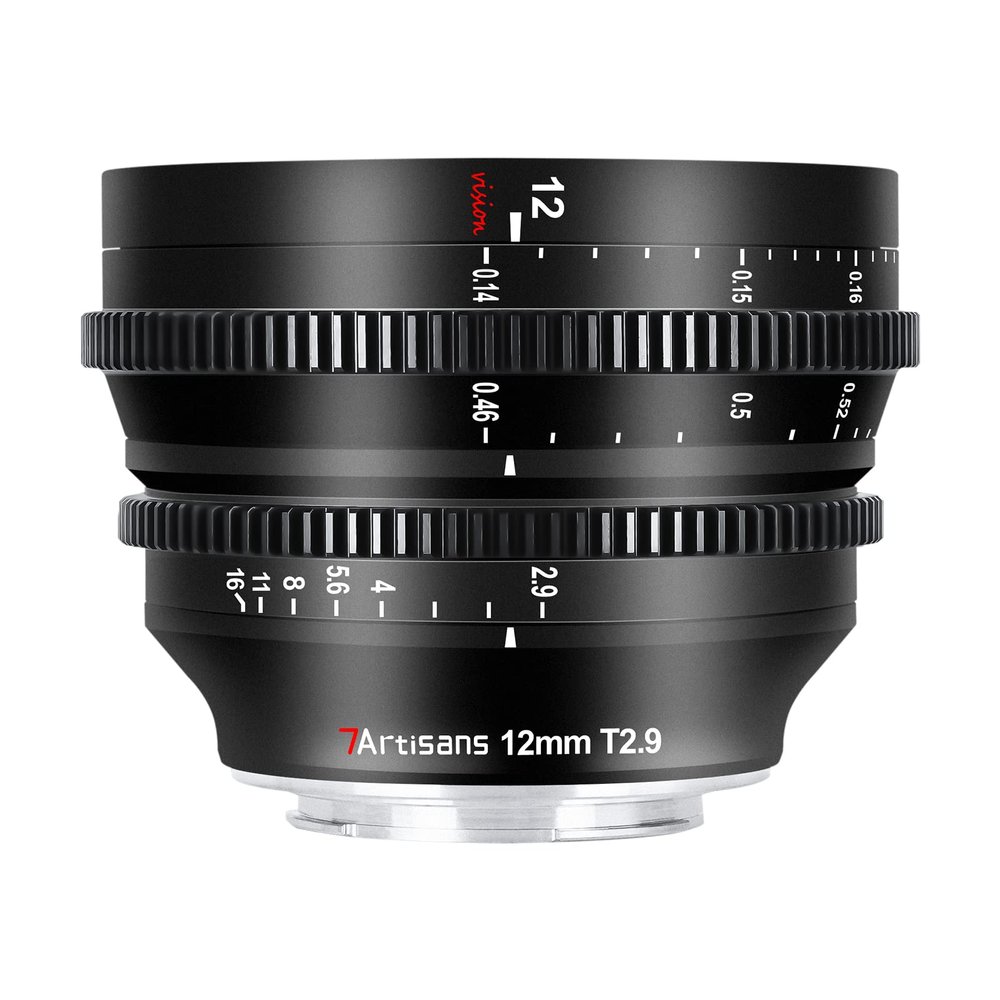 7artisans 12mm T2.9 Large Aperture APS-C Ultra Wide Angle Cine Lens Compatible for M43 Mount Camera, Manual Fixed Focus Low Distortion Cinema
