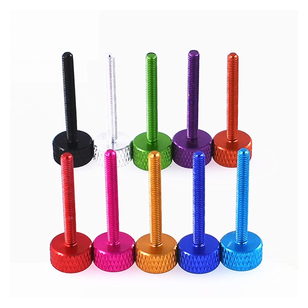 5PCS M3*12/16/20/25mm Colourful Aluminum Alloy Knurled Thumb Screw Hand Tighten Thumb Screw for DIY/Computer Case (Color : M3x20mm_Peach)
