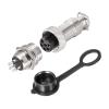 Rebower GX12 6 Pins Metal Aviation Connector Adapter Male Female Plug Panel Metal Mount Circular (with Plug Cover), [for Aviation Plug] - 12mm/5A/300V/5 Set view 1