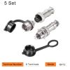 Rebower GX12 6 Pins Metal Aviation Connector Adapter Male Female Plug Panel Metal Mount Circular (with Plug Cover), [for Aviation Plug] - 12mm/5A/300V/5 Set view 2
