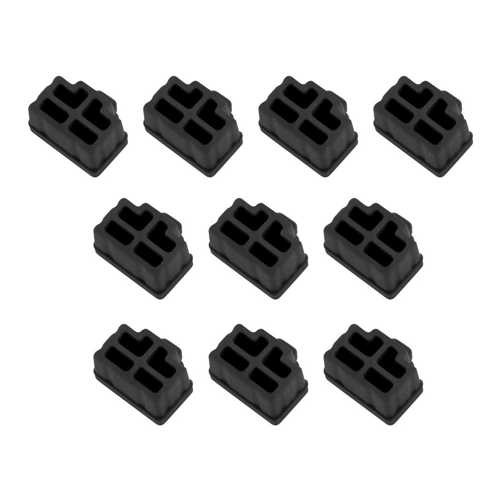 Rebower RJ45 Anti Dust Plug Port Dust Silicone Covers Caps Stoppers, [for Ethernet] - Black/100pcs