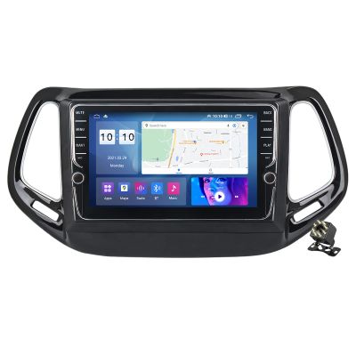10 Inch Car Stereo Radio Android 11 for Jeep Compass 2 MP 2016-2018 Multimedia Player Head Unit with Bluetooth WiFi Car-Play FM RDS GPS Navigation Steering Wheel Control,K200s/2+32g