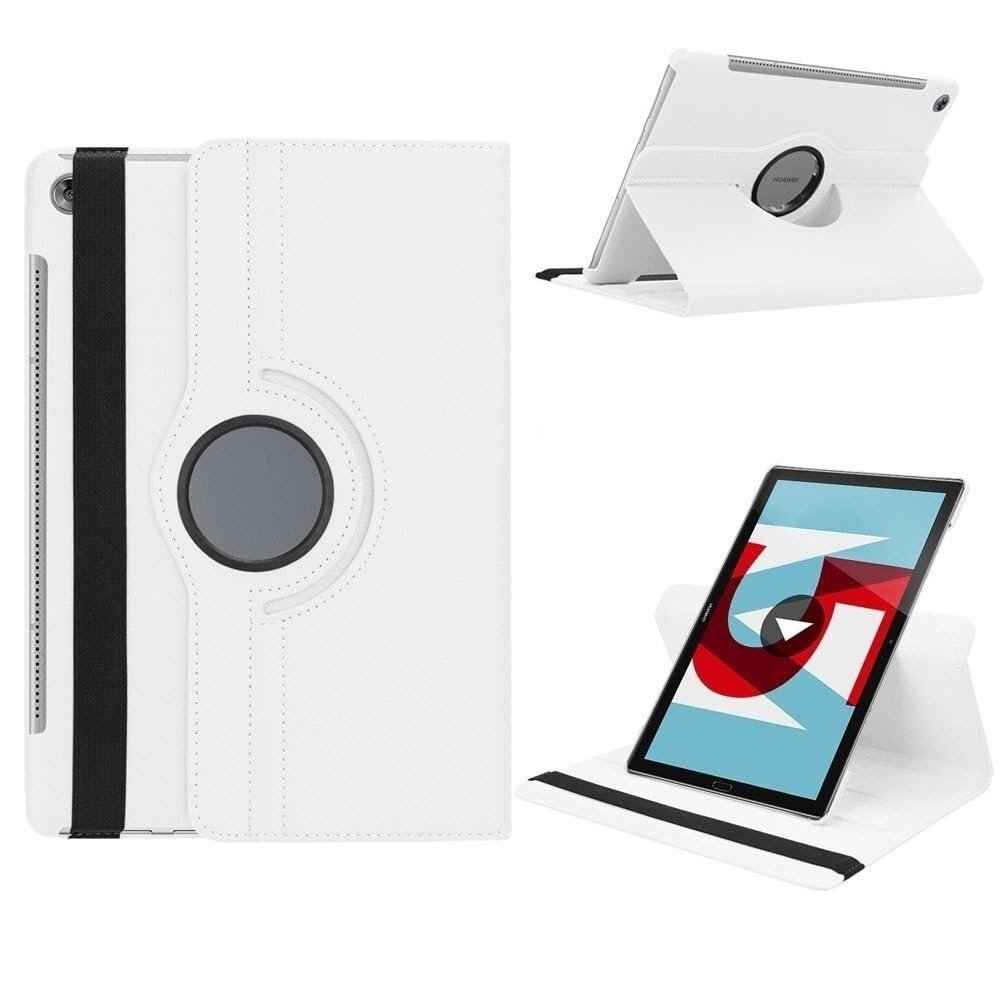 360 Rotating Bracket Leather Cover Compatible with Huawei Matepad SE 10.4" T10 9.7" T10S 10.1" Funda Capa (Color : White, Size : Mate pad 10.4)