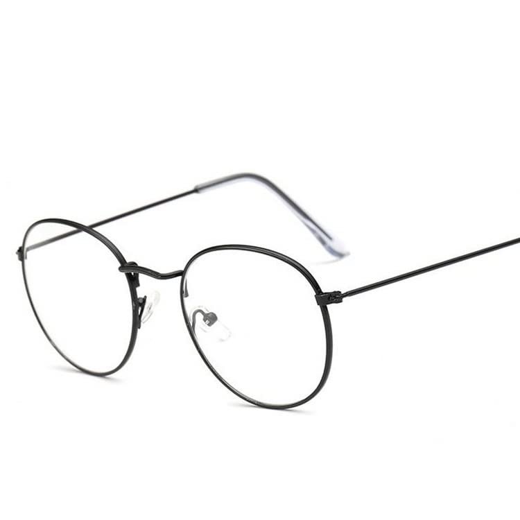 TUDEXX Fashion Round Reading Glasses Women Men, Blue Light Blocking Computer Flat Glasses, Anti Eye Strain/Glare Readers (Color : Black, Size : +200)