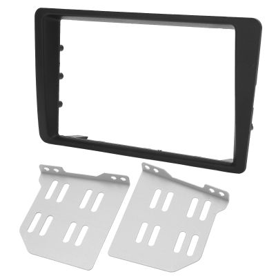 2Din Radio Stereo Fascia ABS Black Radio Panel Fascia Dash Frame Trim Replacement for LHD 2001-2005
