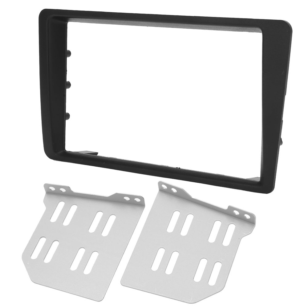2Din Radio Stereo Fascia ABS Black Radio Panel Fascia Dash Frame Trim Replacement for LHD 2001-2005