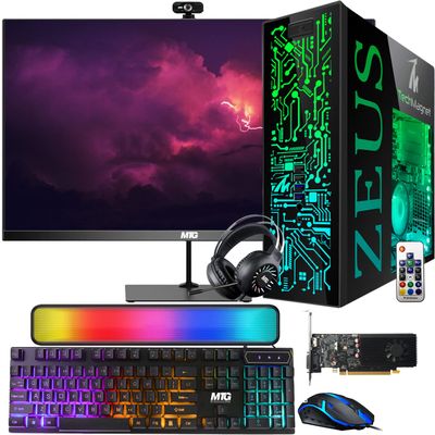 TechMagnet Gaming Desktop PC, Intel i5 4th Gen, Zeus Pro 4, GT 1030, 16GB RAM ARGB, 256GB SSD, 22 Inch Monitor, RGB Front Panel 385 Patterns, RGB Kit, Windows 11 (Renewed)