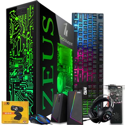 TechMagnet Gaming Desktop PC, Intel i7 6th Gen, Zeus Pro 4, GT 1030, 8GB RAM ARGB, 1TB SSD, Wi-Fi | Bluetooth Adapter, Webcam, RGB Kit, Windows 11 (Renewed)