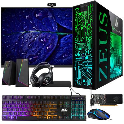 TechMagnet Gaming Desktop PC, Intel i7 6th Gen, Zeus Pro 4, GT 1030, 8GB RAM ARGB, 256GB SSD, 22 Inch Monitor, Wi-Fi | Bluetooth Adapter, Webcam, RGB Kit, Windows 11 (Renewed)
