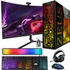 TechMagnet Gaming Desktop PC, Intel i7 6th Gen, Zeus Pro 4, GT 1030, 16GB RAM ARGB, 256GB SSD + 1TB HDD 24 Inch Curved Monitor, Wi-Fi | Bluetooth Adapter, Webcam, RGB Kit, Windows 11 (Renewed) view 1