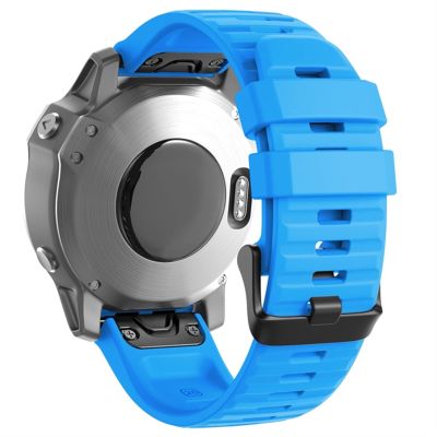 AEHON 20 26 22MM Quick Fit Watchband Strap For Garmin Fenix 7 7X 7S Watch Silicone Quick Release Easyfit Wrist Band Strap (Color : Sky Blue, Size : Fenix 7X)