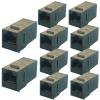 10 RJ45 CAT.6 Adapter Computer Network connectors Female to Female Computer 8P8C Module Black view 1