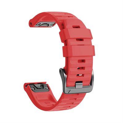 FULNES Silicone Quick Release Watchband Strap for Garmin Fenix 7X 7 6X Pro Watch Easyfit Wrist Band 26 22MM Strap (Color : Red, Size : Forerunner 935 945)