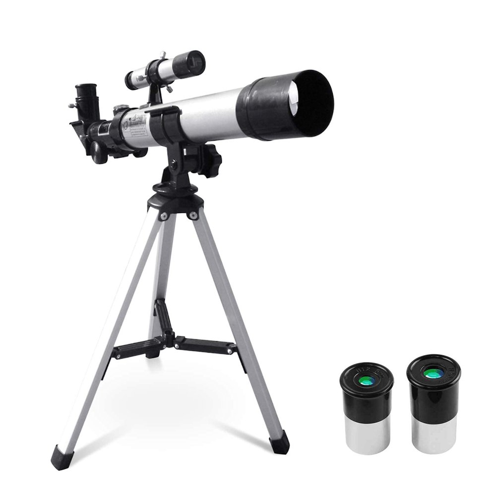 Telescopes,Astronomy Refractor Telescope,Zoom 40X HD Outdoor Monocular Telescope,Astronomical Telescope with Finder Scope,H20/H12.5 mm replaceable eyepieces and Tripod for Adult Bird Watching The New