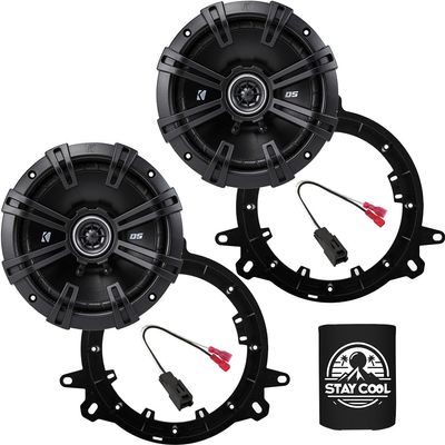KICKER Speakers 6.5 inch for Toyota RAV4 2019-2024 Upgrade Kit - Pair of DS Series with Adapters and Harness, Coaxial 6 1/2 Car Audio Front or Rear Door Speaker DSC650, 43DSC6504