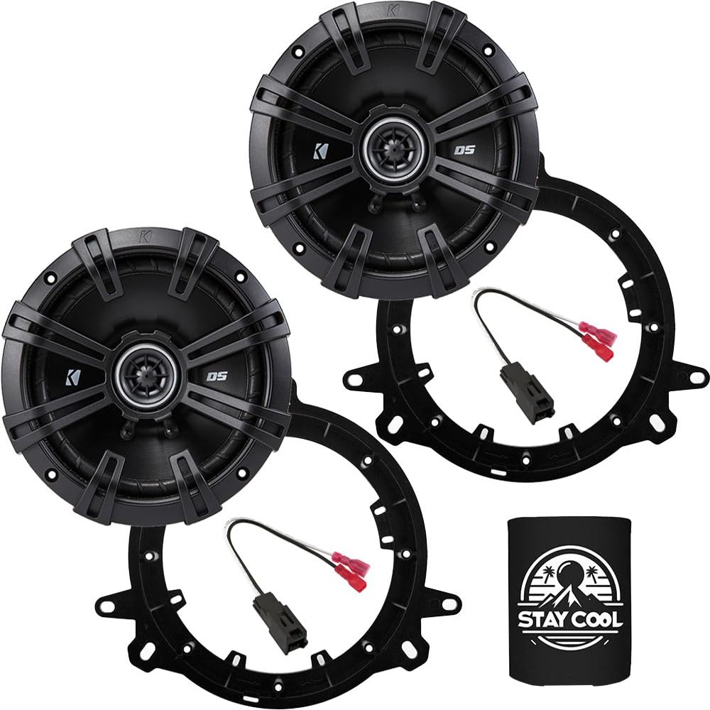 KICKER Speakers 6.5 inch for Toyota RAV4 2019-2024 Upgrade Kit - Pair of DS Series with Adapters and Harness, Coaxial 6 1/2 Car Audio Front or Rear Door Speaker DSC650, 43DSC6504