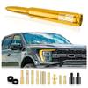 New Upgrade American Flag Car Bullet Antenna,Truck Exterior Accessories Antenna Toppers Compatible with GMC,Chevy Silverado,Dodge,Ford,Jeep Antenna Replacement (Gold) view 1