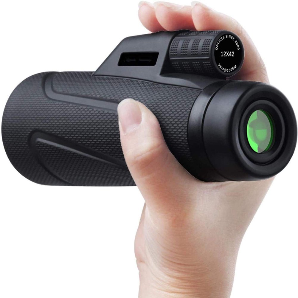 10x42 High Power BAK4 Prism FMC Lens Monocular Compact HD Life Waterproof Monocular with Smartphone Adapter and Tripod for Adult Bird Watching, Outdoor Hunti Monocular Telescope The New