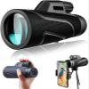 10x42 High Power BAK4 Prism FMC Lens Monocular Compact HD Life Waterproof Monocular with Smartphone Adapter and Tripod for Adult Bird Watching, Outdoor Hunti Monocular Telescope The New view 3