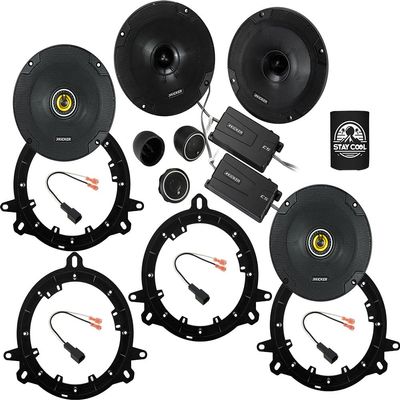 KICKER Front and Rear Door 6.5 Speakers Kit for Toyota RAV4 2019-2024 Upgrade Kit - 2 Pairs of CS Series 6 1/2 Inch Speakers with Adapters and Harnesses - 46CSS654 & 46CSC654