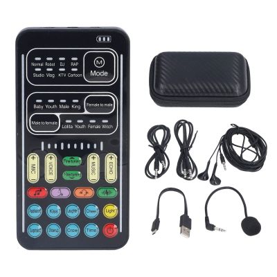 Voice Changer Set, Portable Recording Mini Live Broadcast Voice Disguiser, Handheld Microphone for Game Anchor Recording Computer
