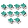 10Pcs USB Type A Female Socket Board 2.54mm Pitch Adapter Connector DIP view 2