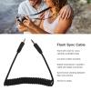 2.5mm Flash Sync Cable, 3.5mm Male to Male Coiled Cord, Spring Design, Stable Without Delay, for V LUX, Series, for GF, GH, G, L, LC, FZ All Series view 2