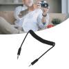 2.5mm Flash Sync Cable, 3.5mm Male to Male Coiled Cord, Spring Design, Stable Without Delay, for V LUX, Series, for GF, GH, G, L, LC, FZ All Series view 4