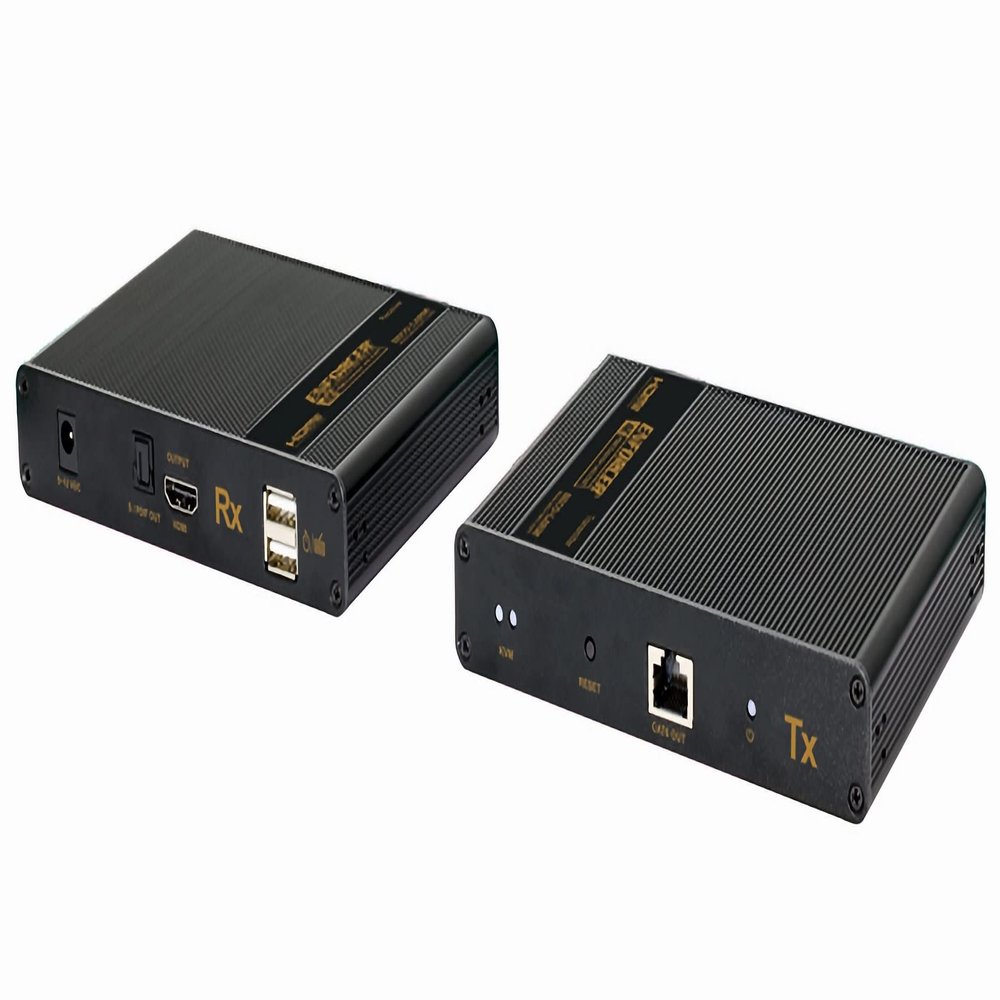 Seco-Larm MVE-AH1E1-42UQ 4K@60Hz HDMI Over Single Cat6 Extender with USB 2.0 KVM and Loop-Out; Range Up to 230ft (70m); Connect HDMI Equipment Using Low-Cost Cat6 UTP Cable