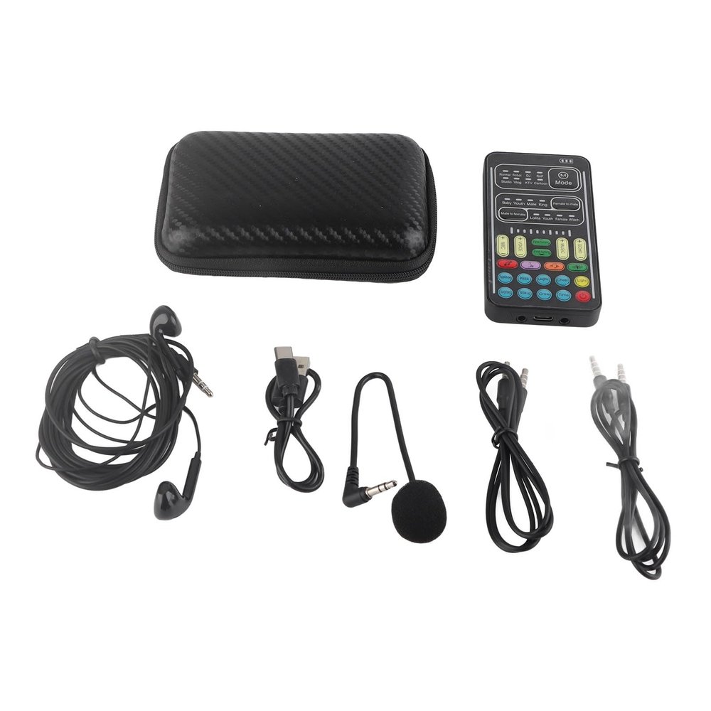 I9 Voice Changer Set Multifunction Portable Recording Mini Sound Card for Game Anchor Recording Computer