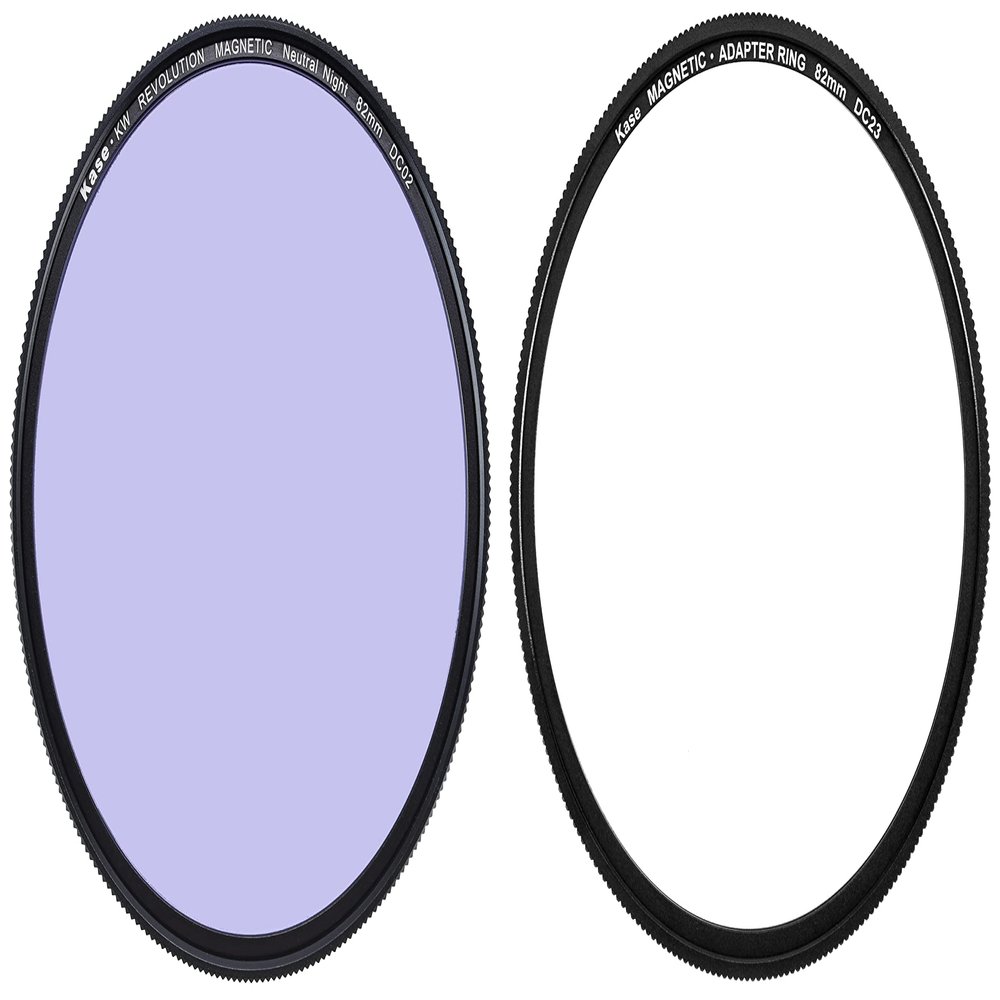 Kase Wolverine Revolution 82mm Magnetic Neutral Night Didymium Light Pollution Filter Shockproof Tempered Optical Glass Filter w Green Ring & Adapter